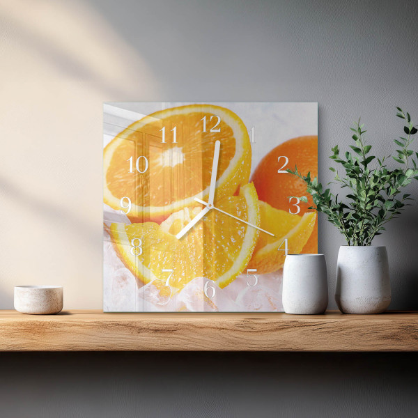 Stylowy zegar 30x30 Pomarańcze dekoracyjny do salonu