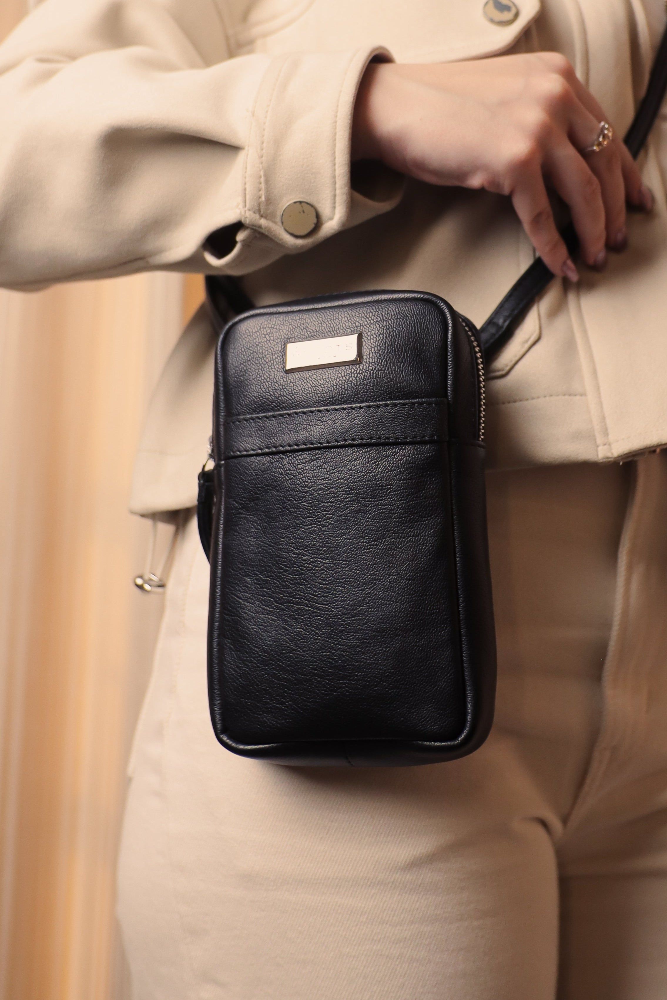 Assots London LEO' Real Leather Crossbody Mobile Phone Bag