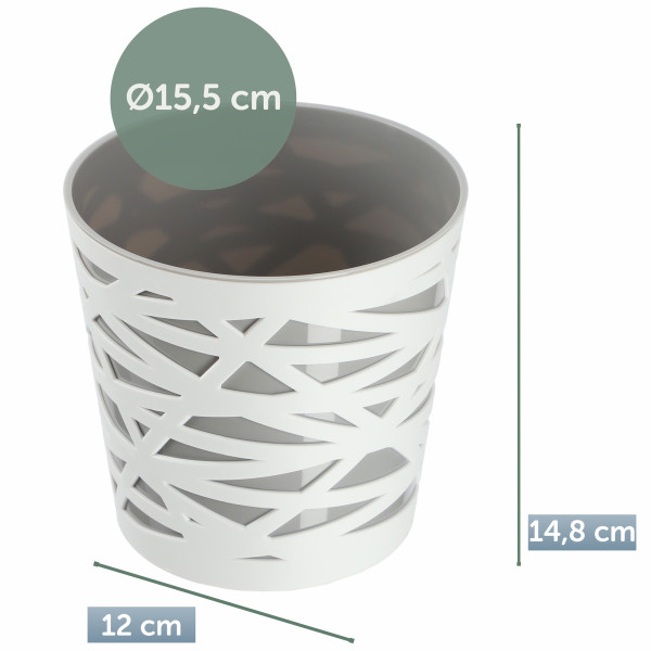 Doniczka Osłonka Wkład Donica Kolory Szara 15cm