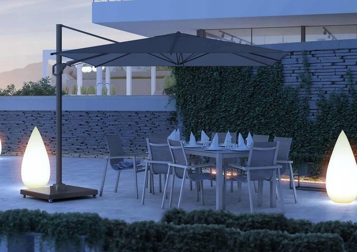 Parasol ogrodowy CHALLENGER T2 3×3 m PLATINUM faded black