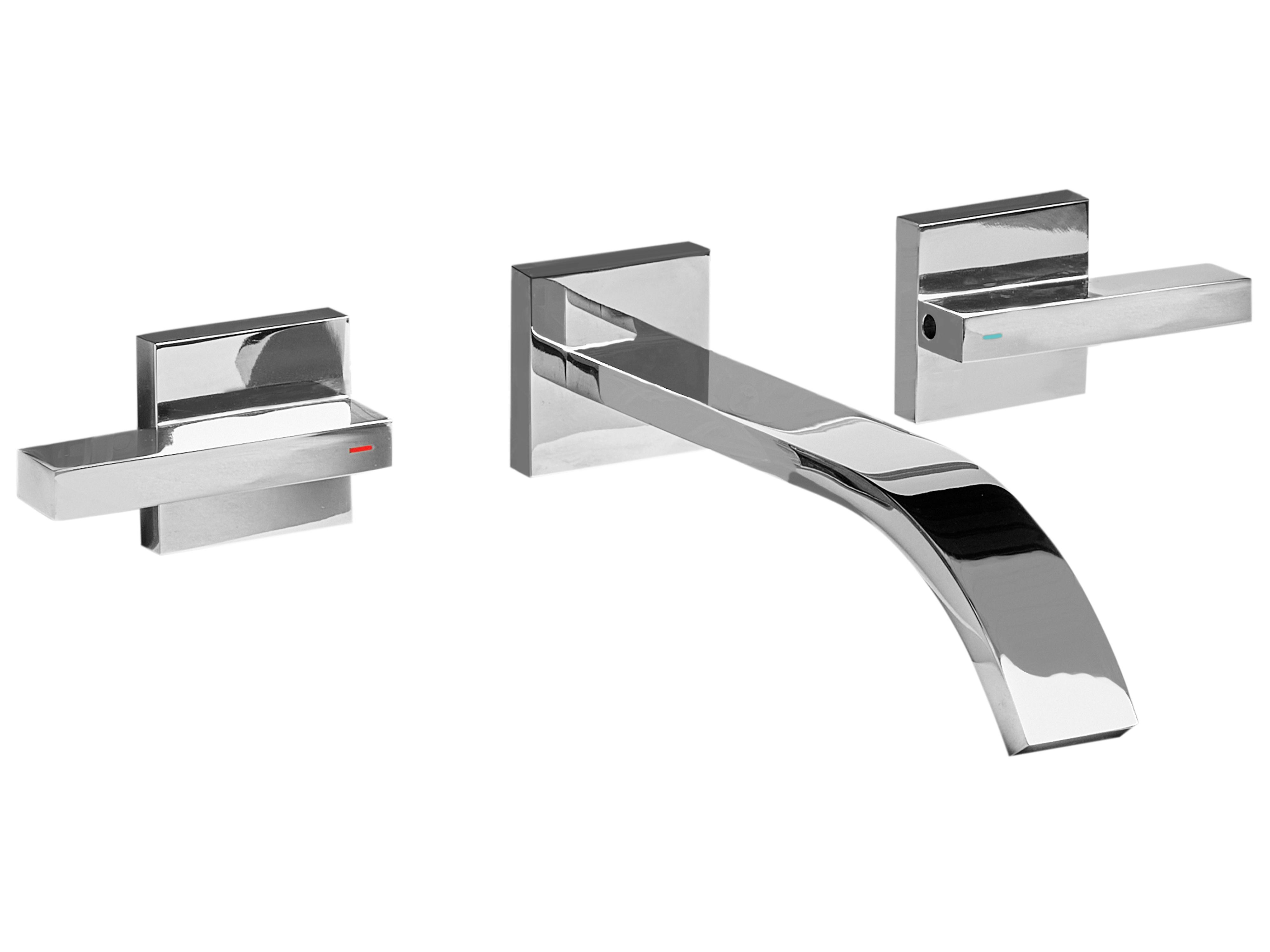 Wall Mounted Basin Mixer Tap BERRACO Brass Silver
