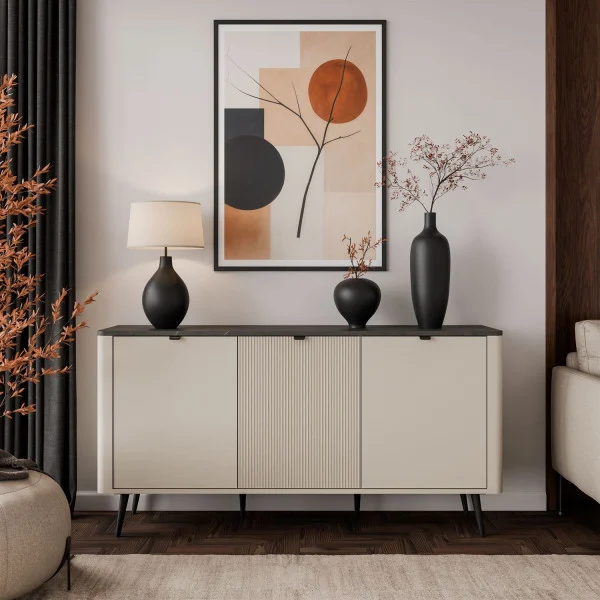 Komoda do sypialni AUTUMN 3D z ryflowanym frontem