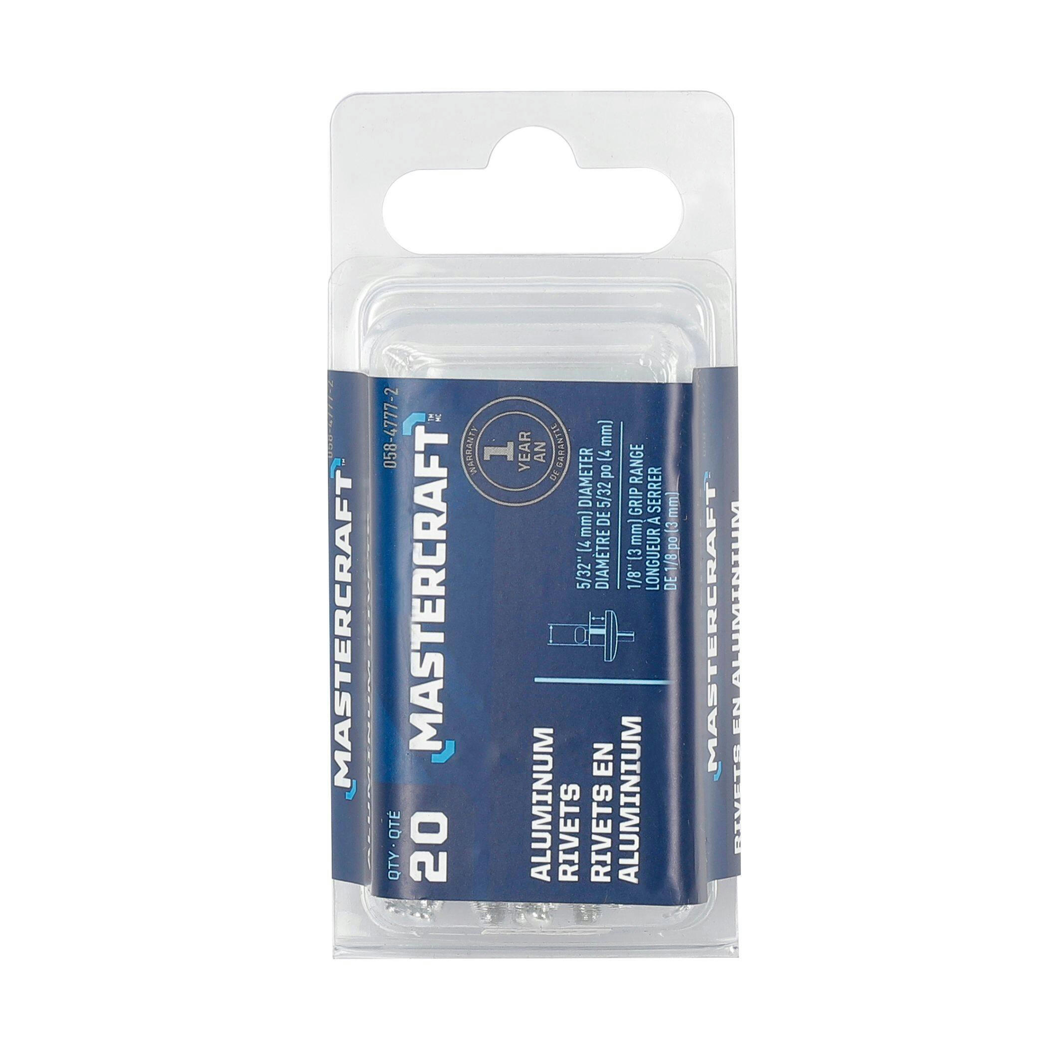 Mastercraft 5/32-in Aluminum Blind / Pop Rivets, 15pk, Assorted Sizes
