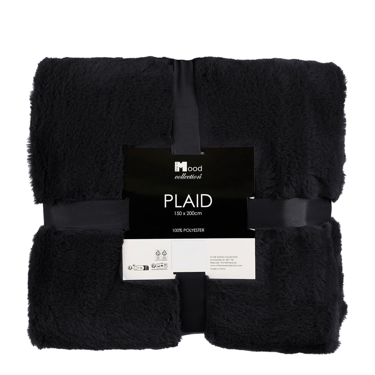 In The Mood Collection Bronte Fleece Deken - L200 x B150 cm - Zwart