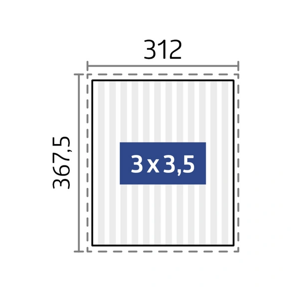 Pergola »Gr. 3 x 3,5«, BxHxT: 312 x 264 x 367,5 cm, dunkelgrau-metallic