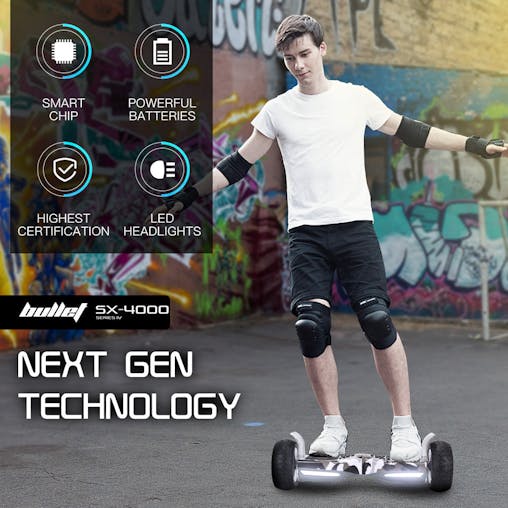 NNEMB SX-4000 Hoverboard Scooter, 8.5' Wheels, 700W Brushless, Superior Self Balancing System, UL Certified, LED Lights, Carry Bag, Camo