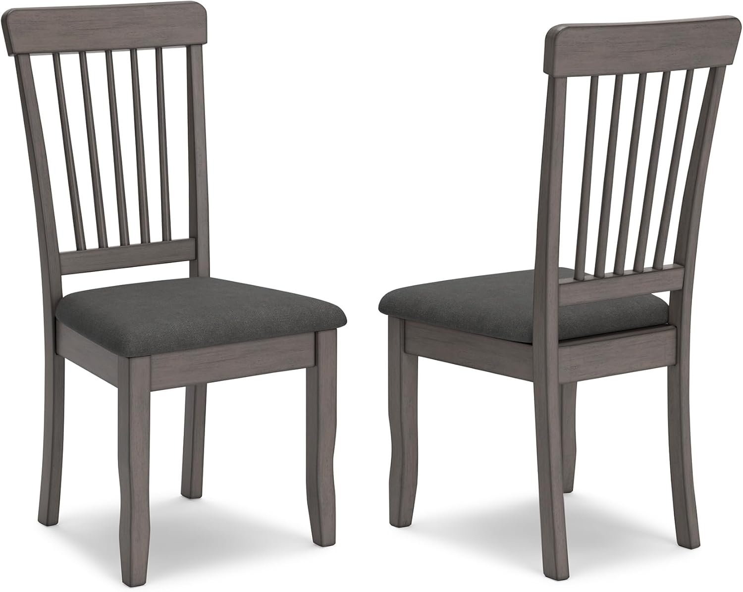 Signature Design by Ashley Shullden Casual Dining Room Side Chair with Spindle Back, 2 Count, Gray