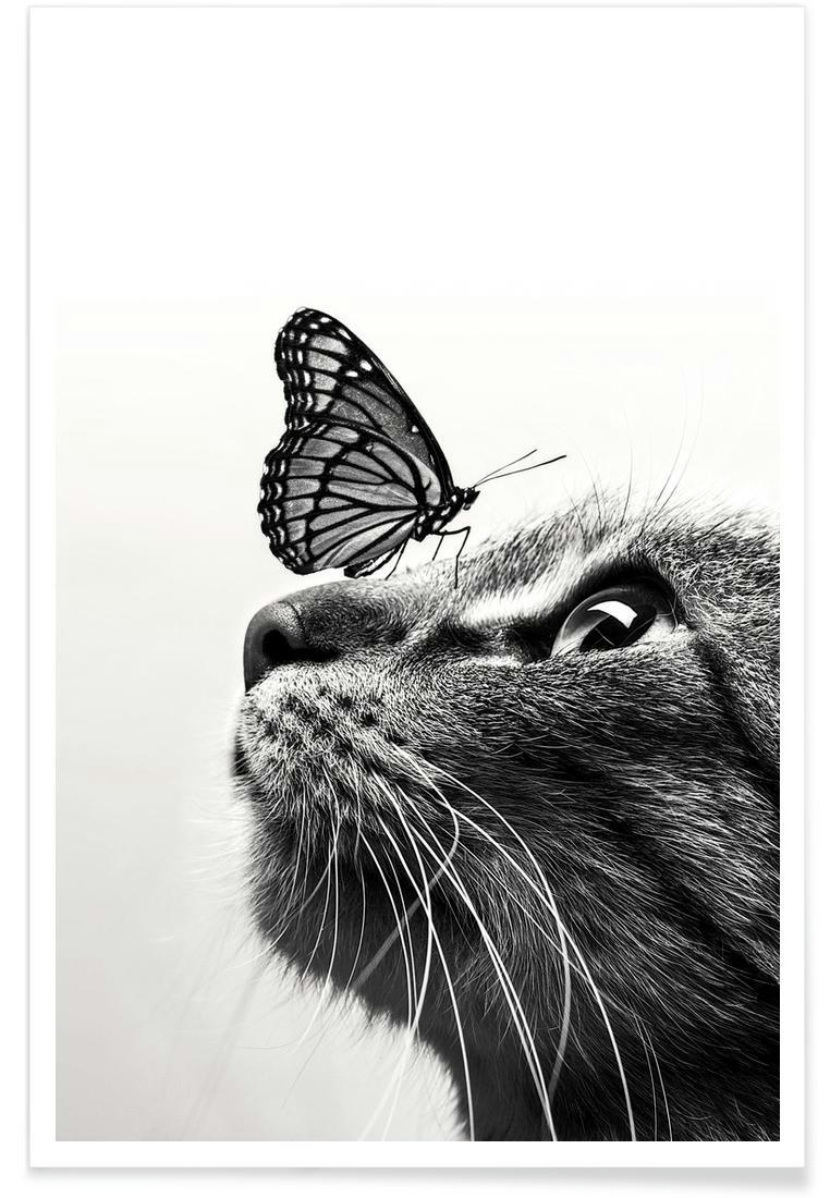 BUTTERFLY KISS - Affiche gris
