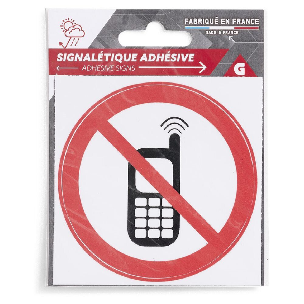 Signalétique adhésive "Interdiction de téléphoner" - 8x8 cm