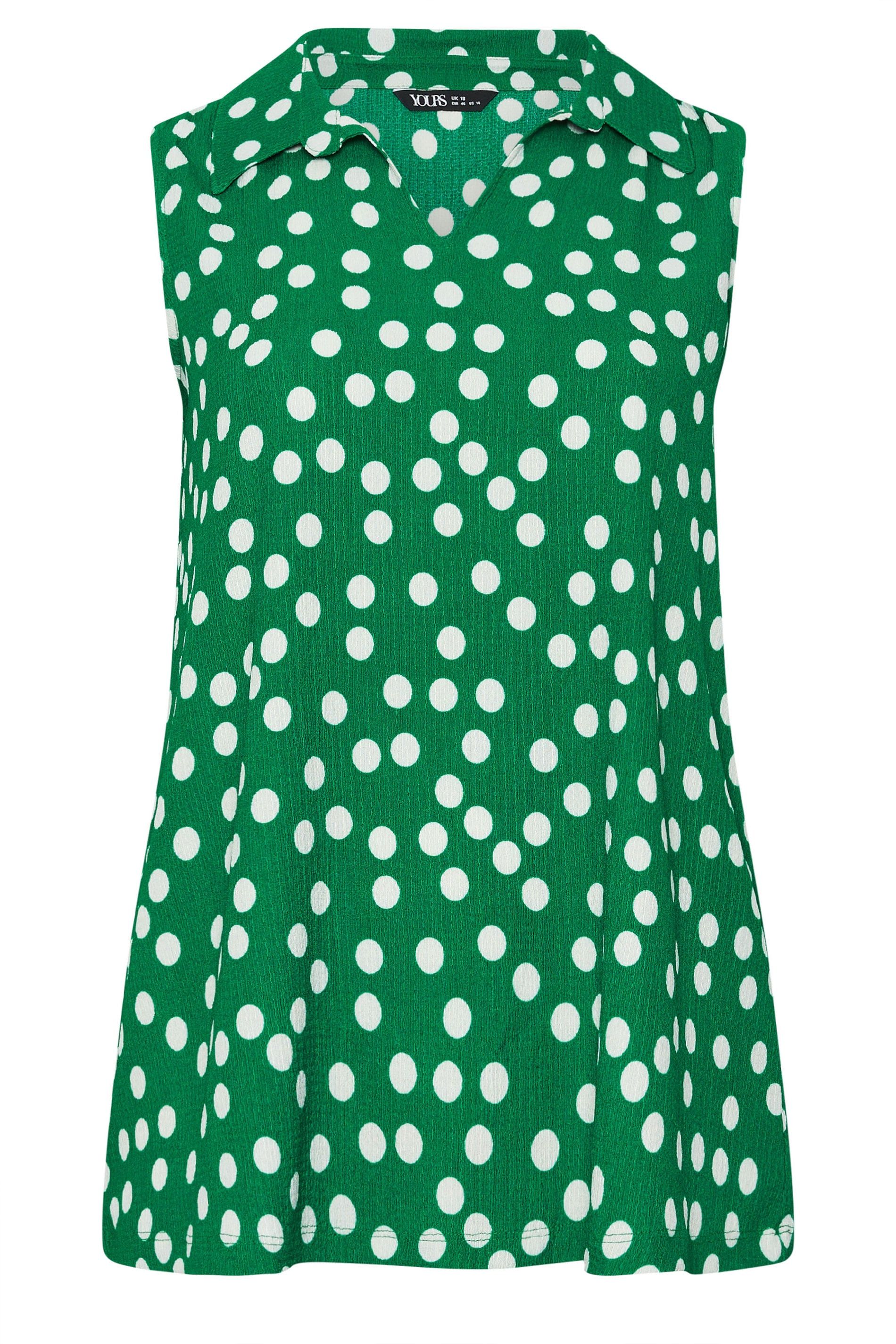 Yours Polka Dot Collared Vest Top