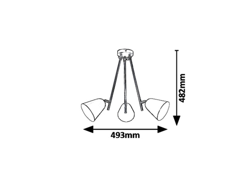 Lampa wisząca czarna Alder 3xE14x15W wym: 48,2x49,3x49,3 cm Rabalux