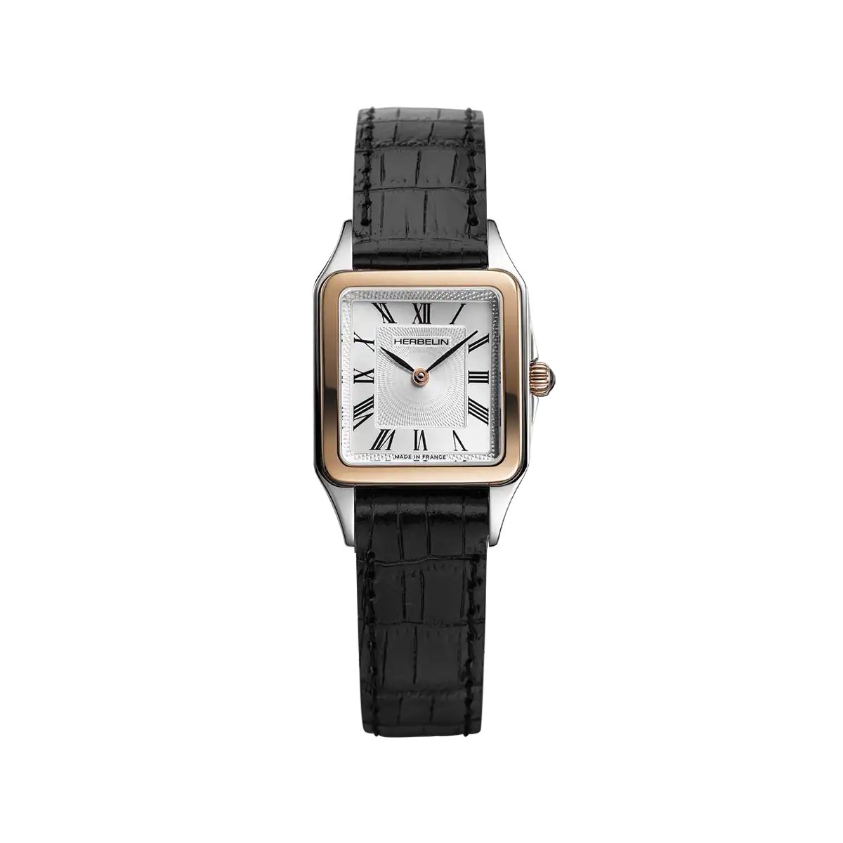 LUNA – QUARTZ – PVD OR ROSE & CUIR NOIR