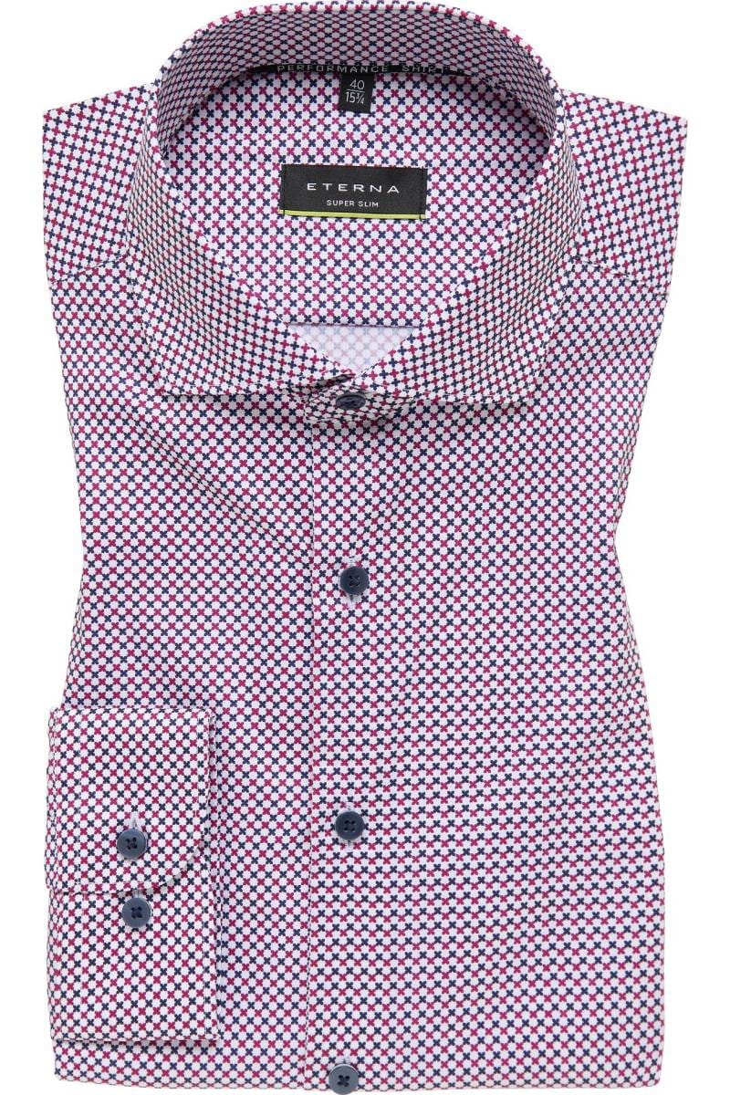 ETERNA Performance Super Slim Tencel Hemd rot, Bedruckt
