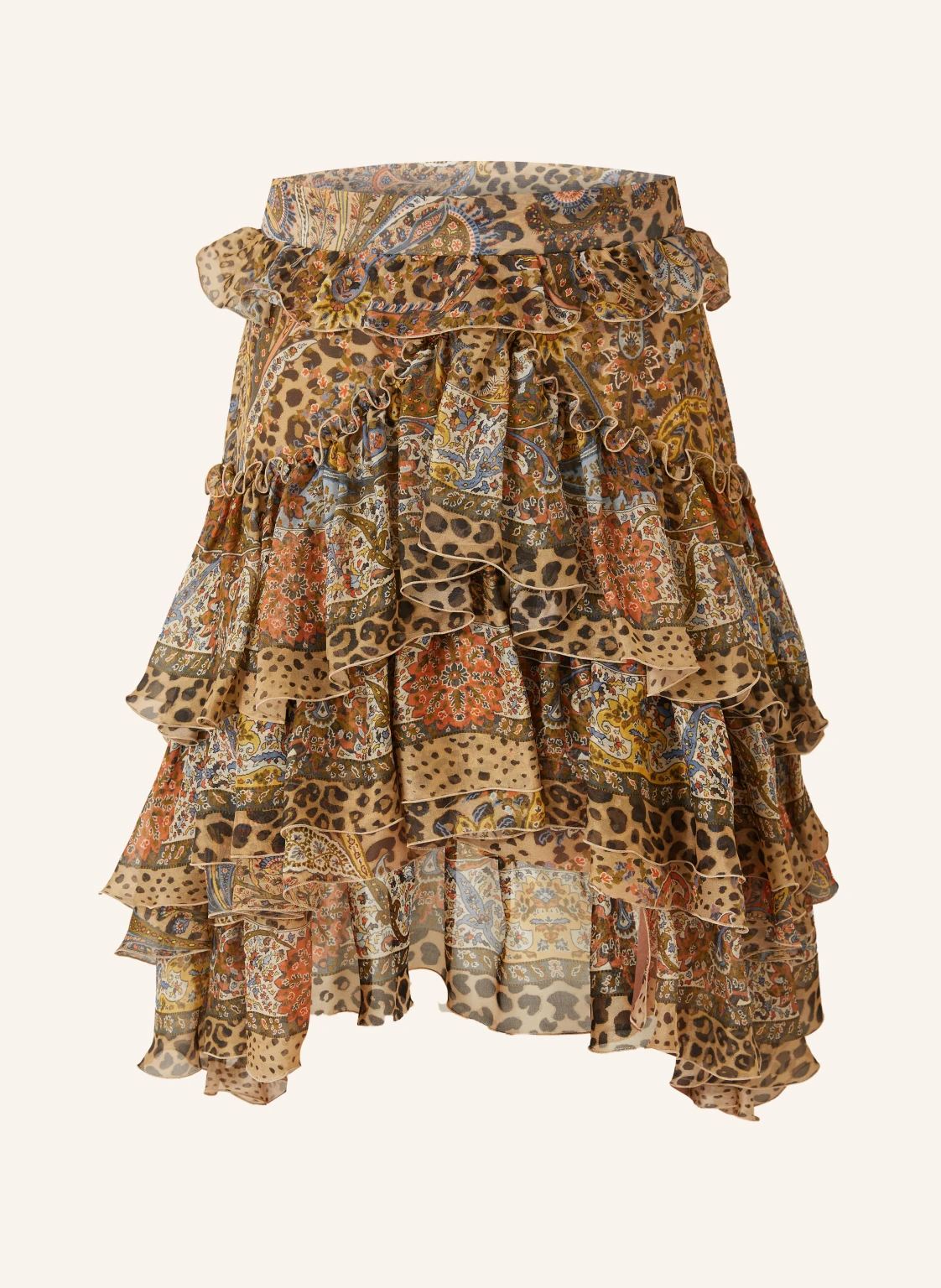 ETRO Seidenrock mit Rüschen