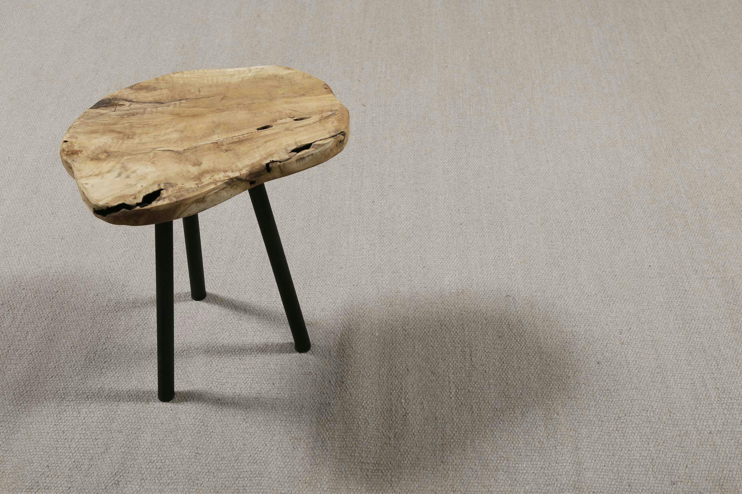 MAYA KELIM - Tapis tissé main pure laine vierge gris beige 160x230