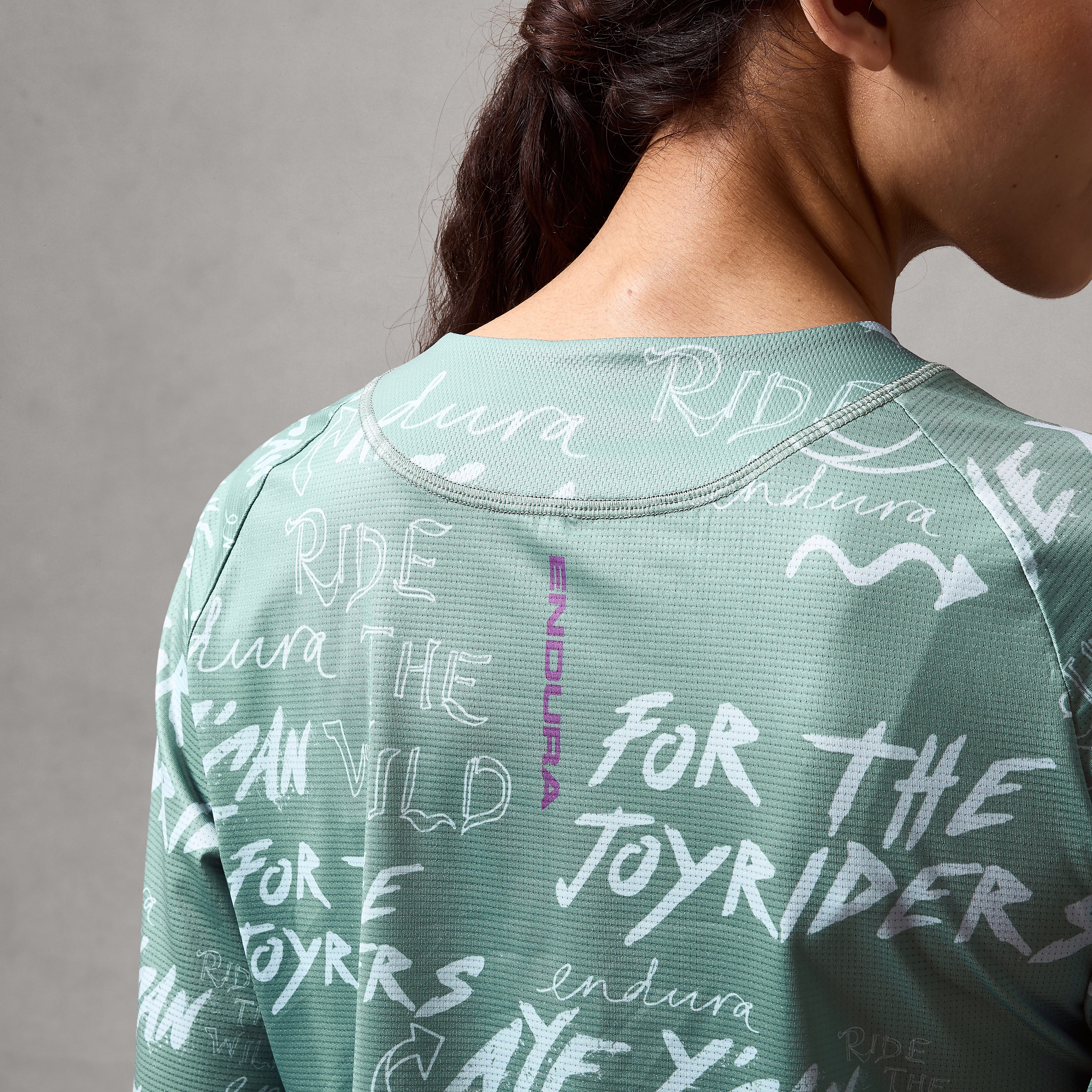 Women's SingleTrack L/S Print Tee - Sage Green