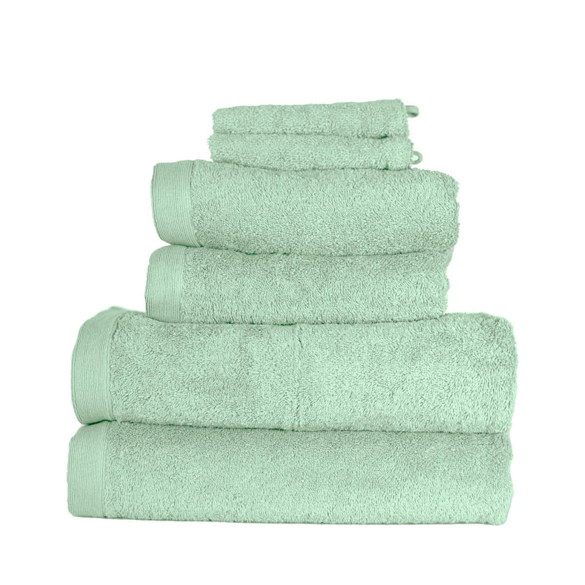 STUDIO - Ensemble de bain 6 pièces en coton Menthe