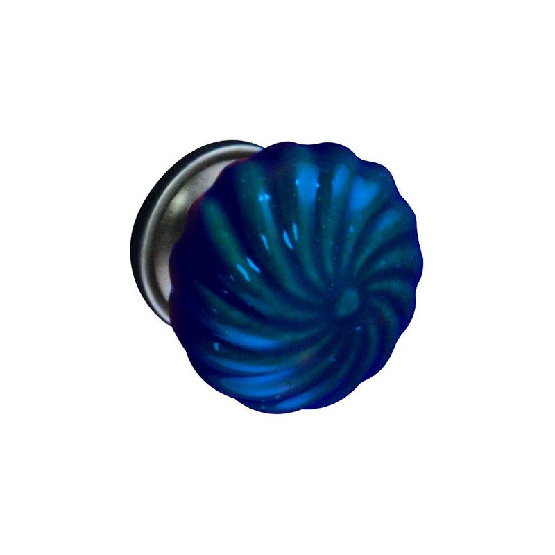 Bouton en porcelaine bleu Ø 40 mm LINEA BERTOMANI