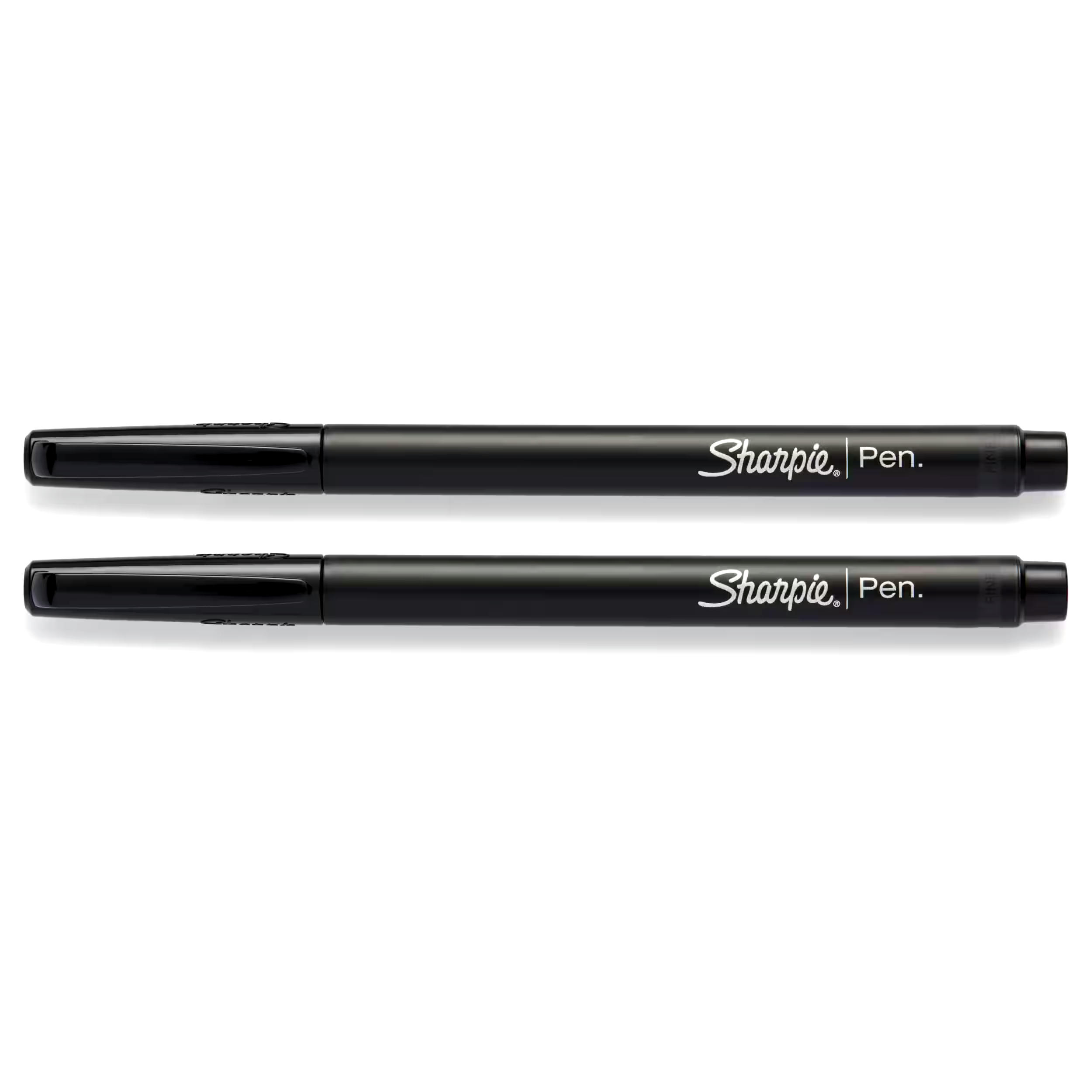 Sharpie Felt Tip Pens, Fine Point (0.4mm), Black, 2 Count