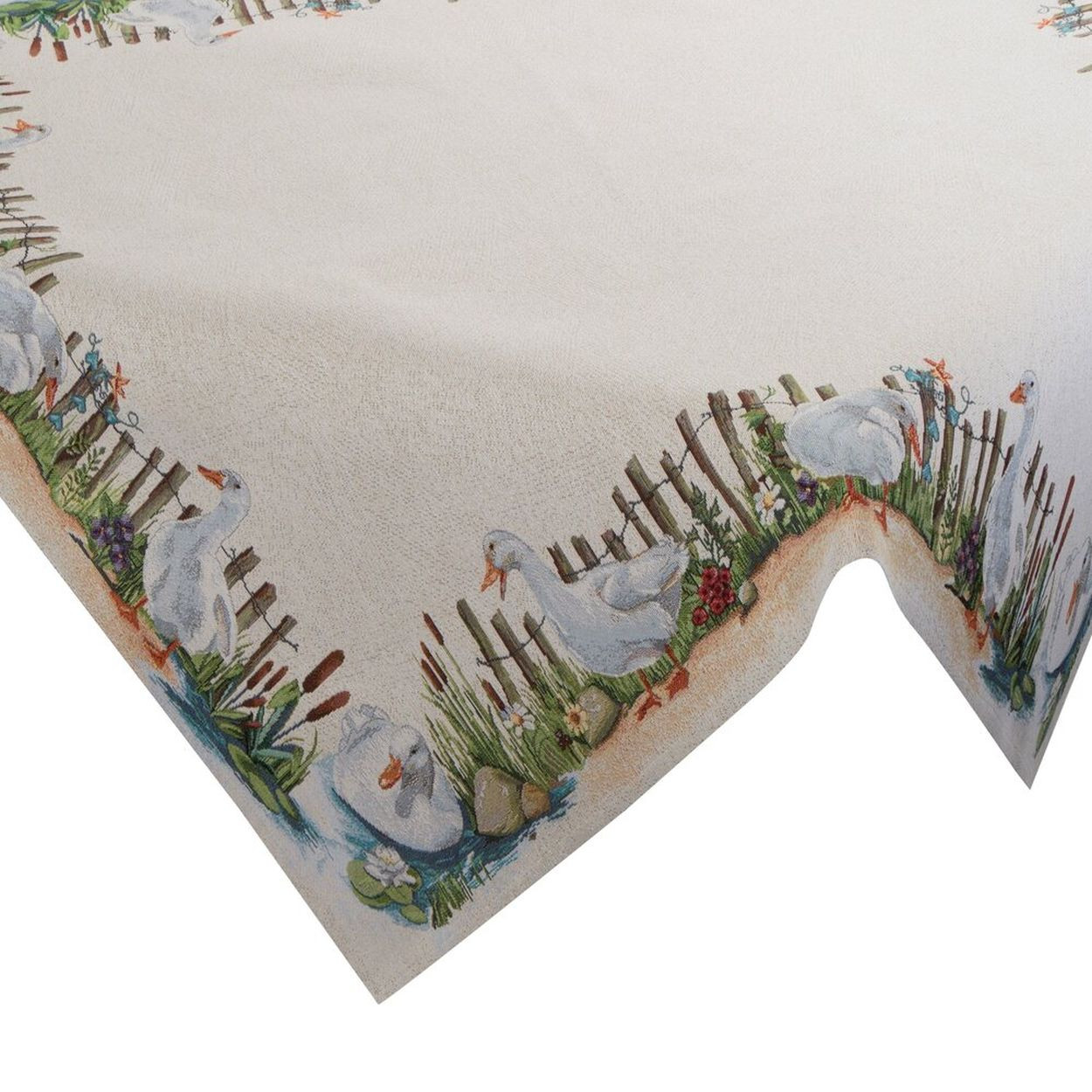 Obrus gobelinowy 4097/NAT 100x100 cm gąski dekoracyjny beżowy