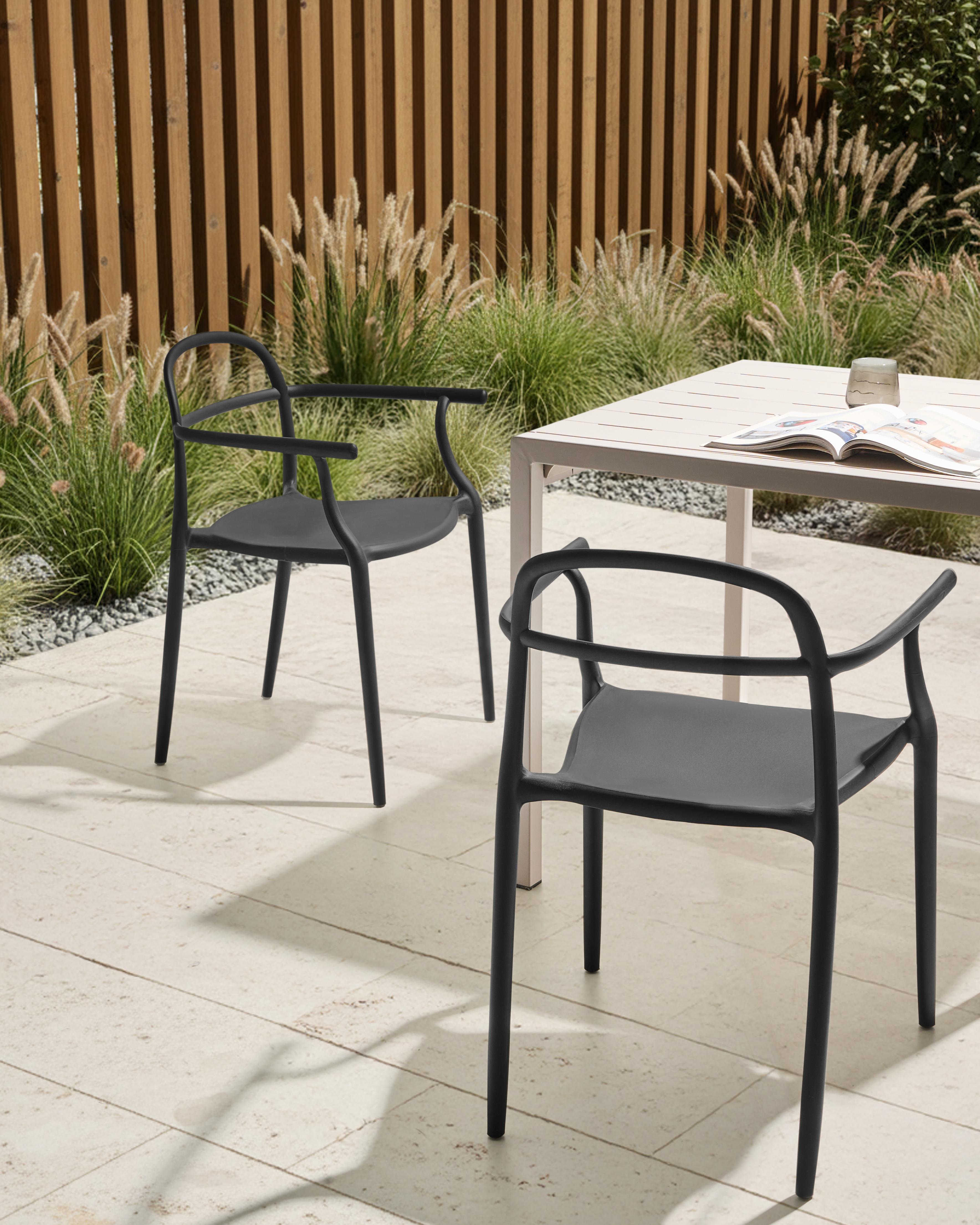 Set of 2 Garden Chairs VIDOR Black