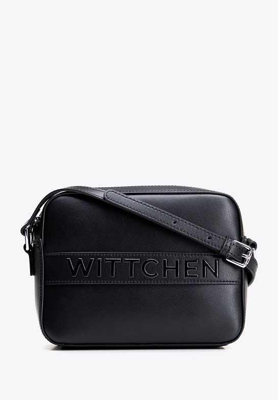Skórzana torebka crossbody pudełkowa czarna