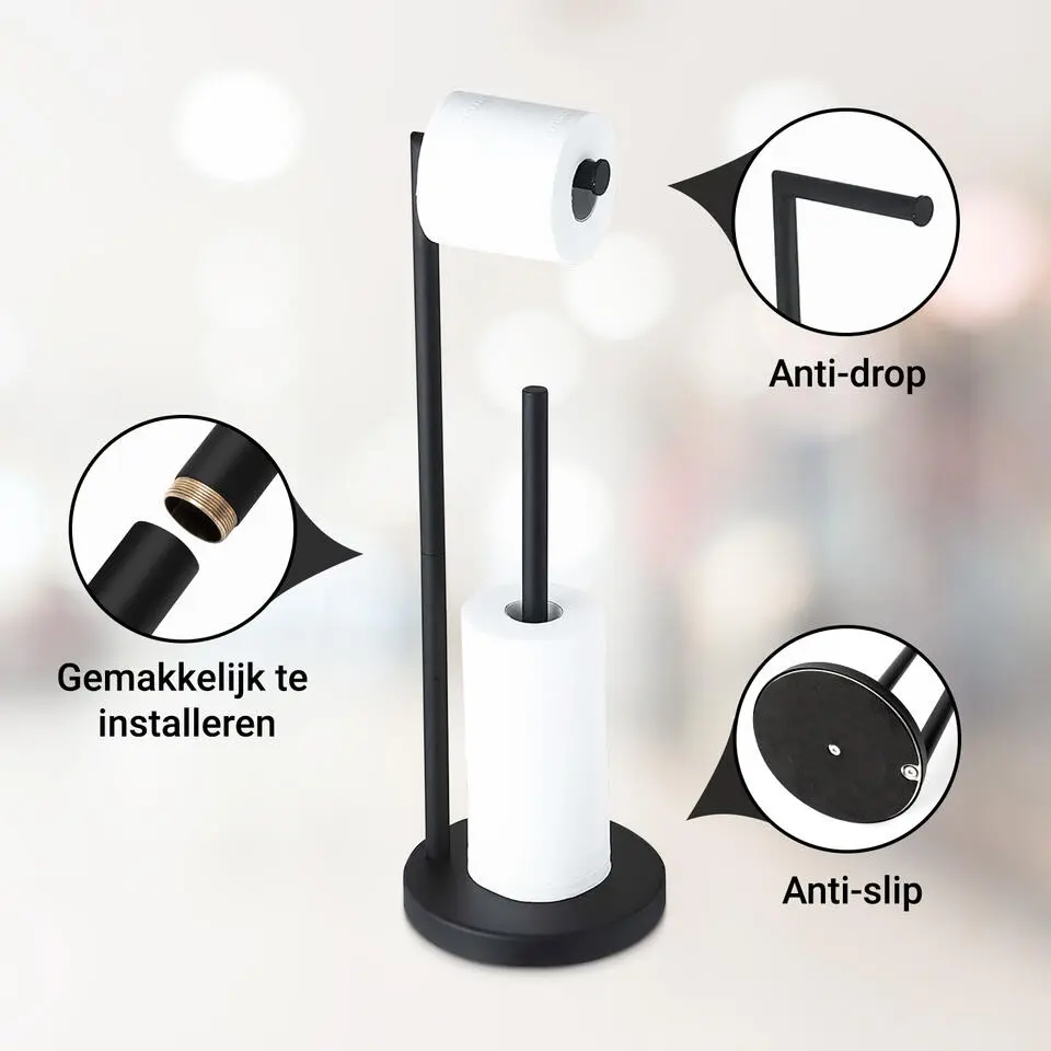 VDN Stainless Toiletrolhouder en reserverolhouder - 2 in 1