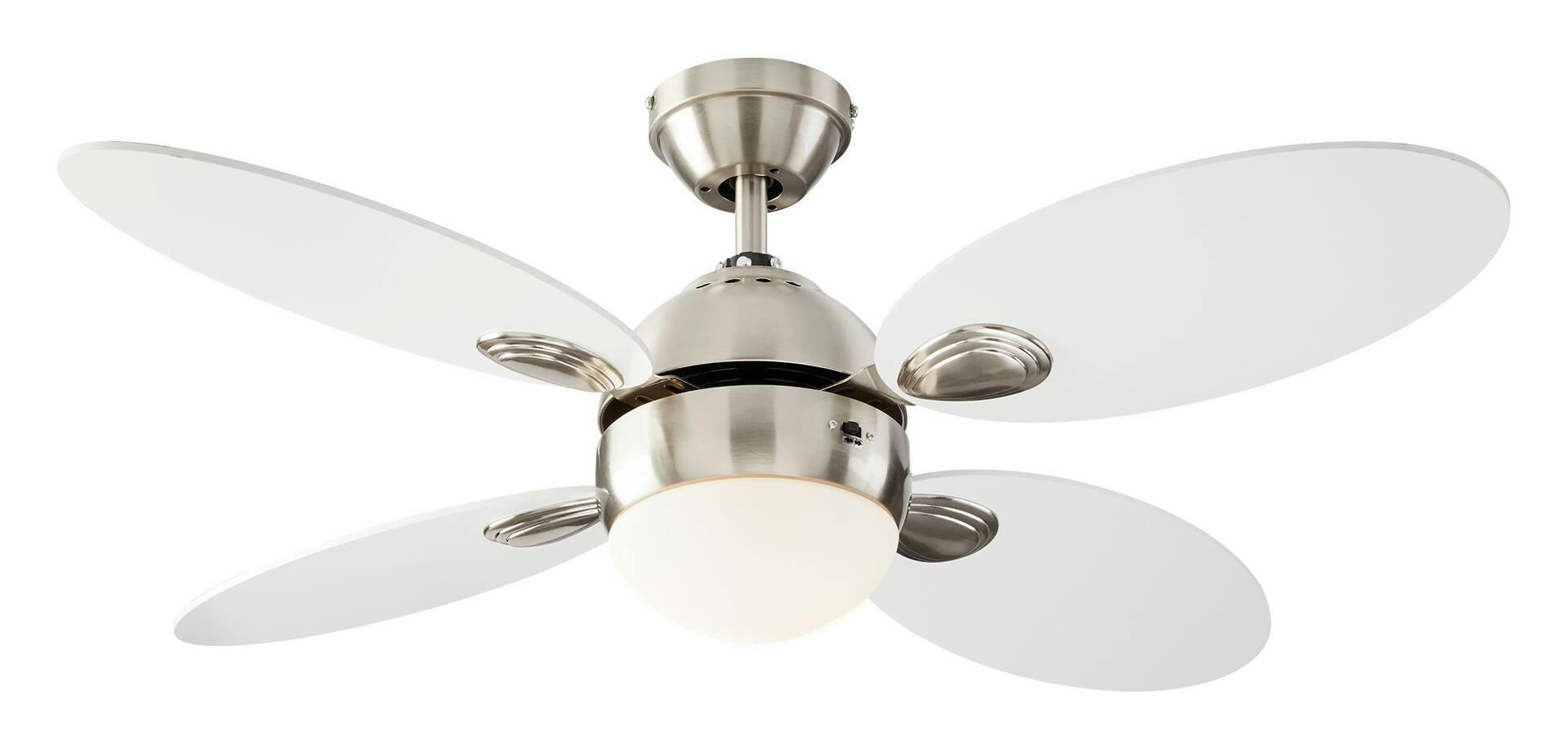 NOMA Scandinavian 4-Blade 3-Speed Ceiling Fan with Lighting & Remote, 42-in, White