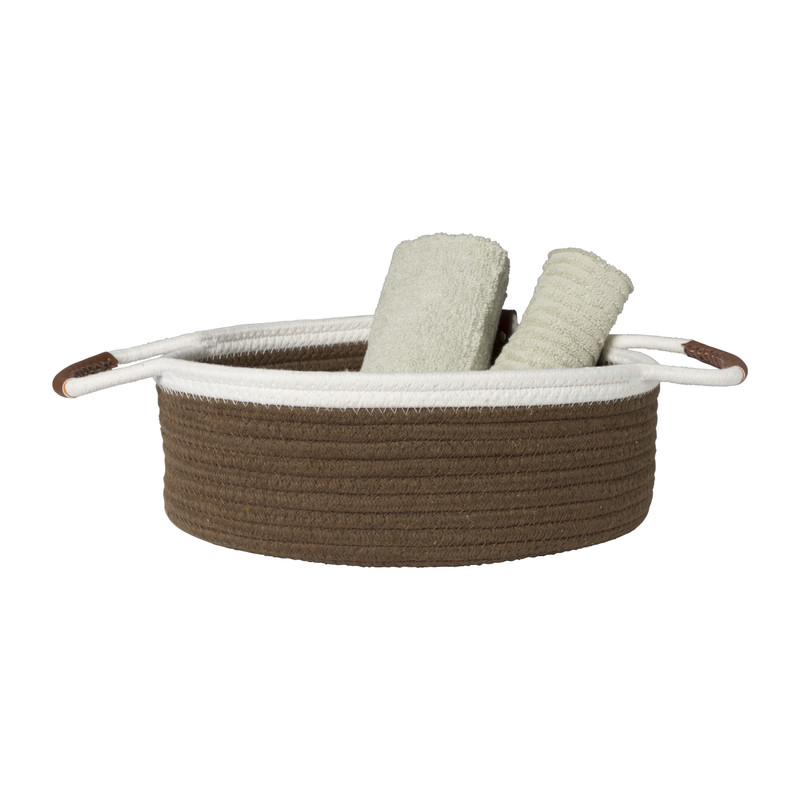 Mand colors laag - bruin/wit - &Oslash;30x10 cm