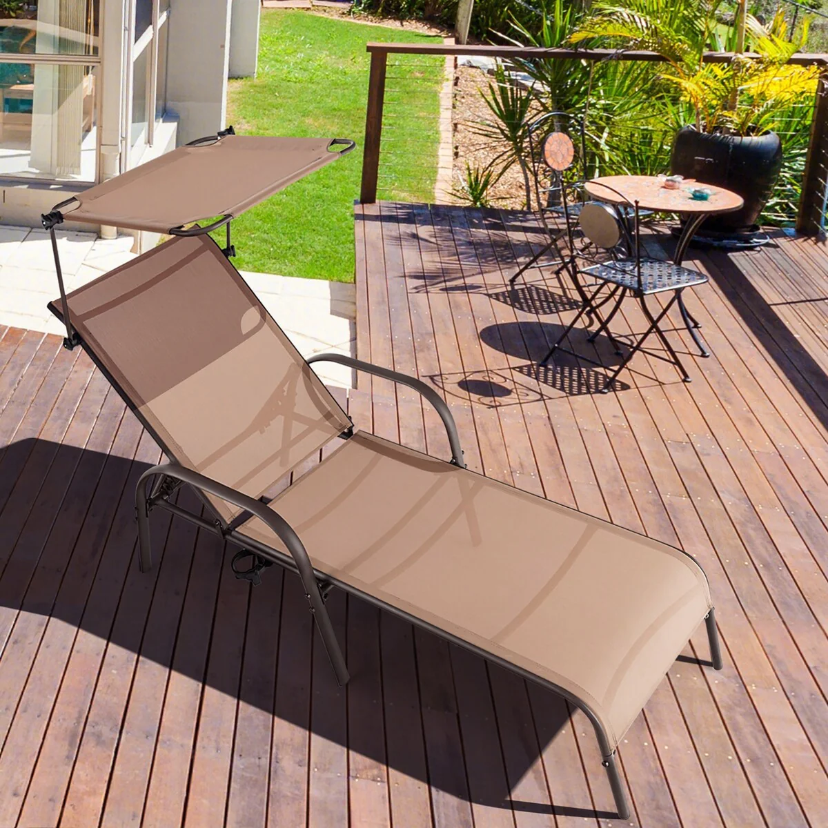 Costway Patio Heavy-Duty Chaise Lounge 5-Level Adjustable Outdoor - See Details