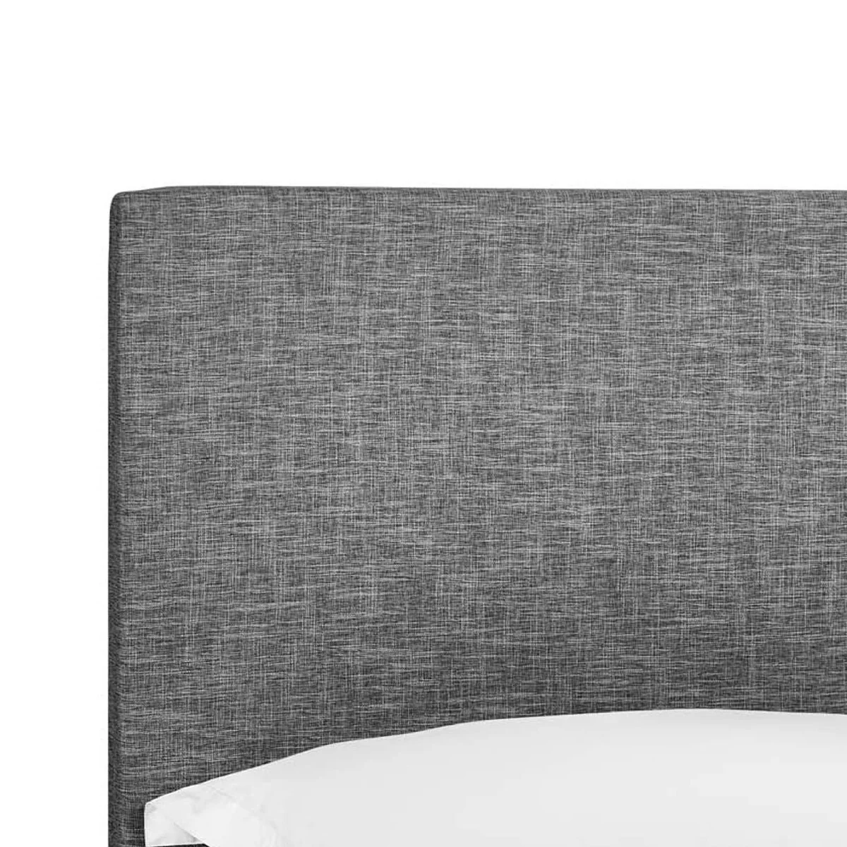 42 Inch Rectangular Twin Size Headboard, Linen Upholstered, Grey