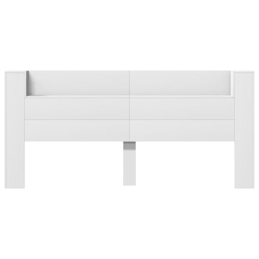 NNEVL Headboard Cabinet with LED White 220x16.5x103.5 cm