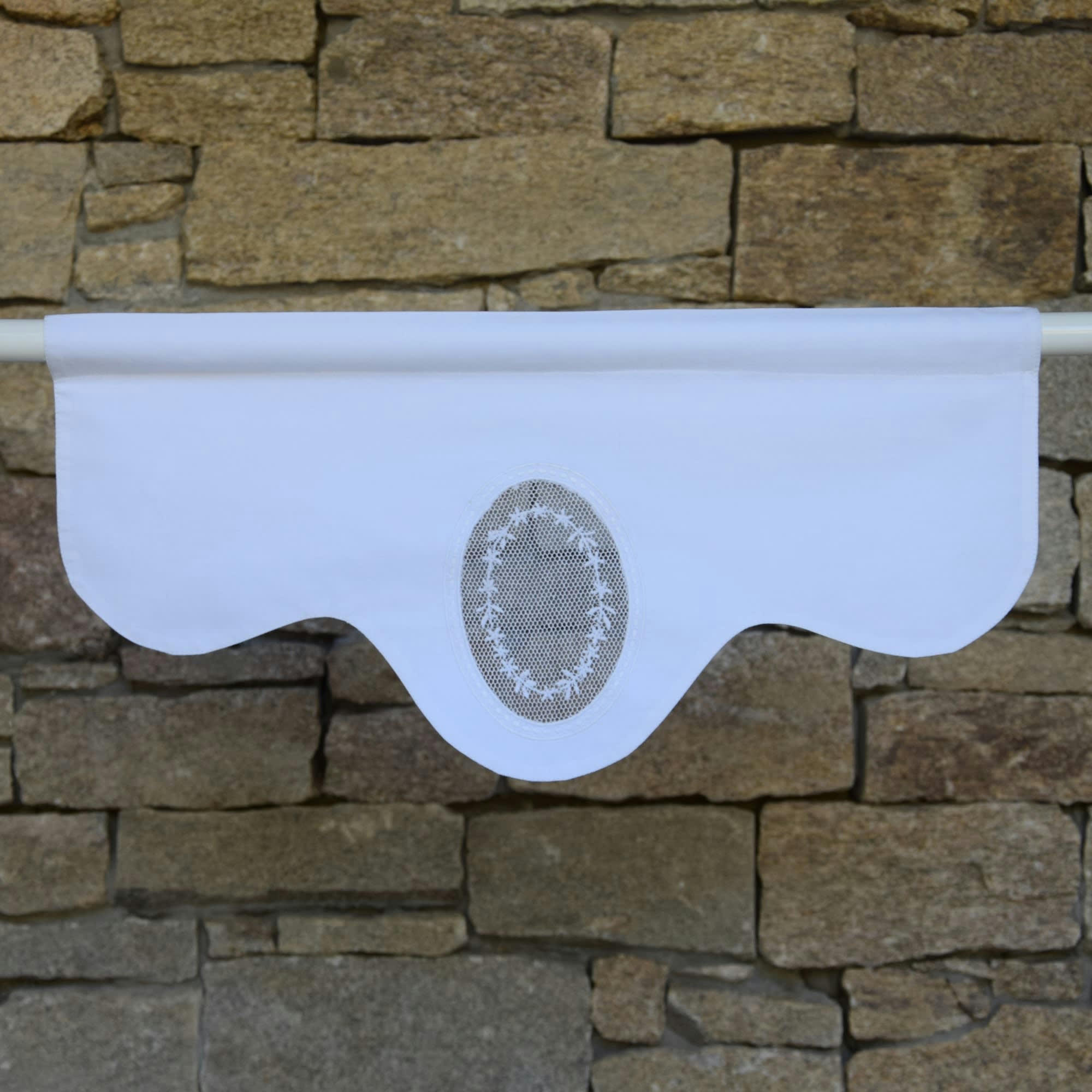 GORDES - Cantonnière avec filet et broderie 45X22 CM