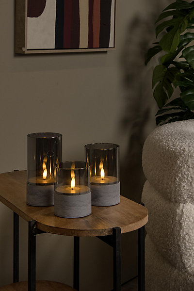 Lampe de table VELAS en verre avec LED intégré - Fumé - Lucide