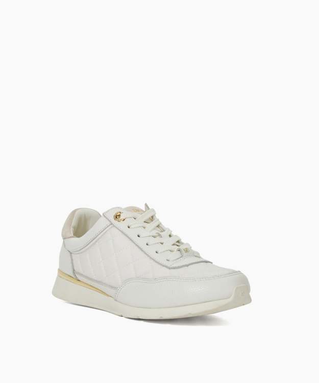 Everglow White - Quilted Leather Trainers