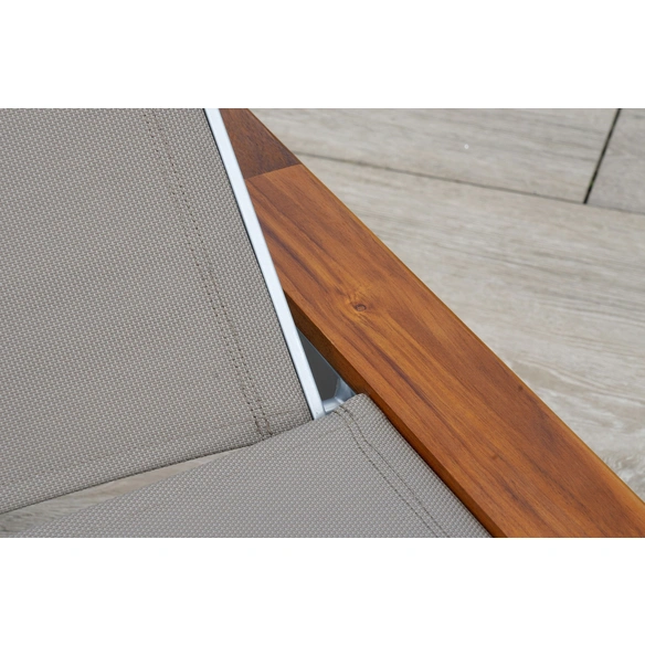 Gartenliegen-Set »Naxos«, 2-tlg., Akazie/Aluminium, taupe