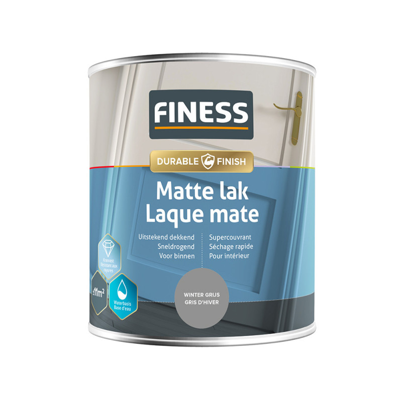 Laque mate gris d'hiver 0,75 L FINESS
