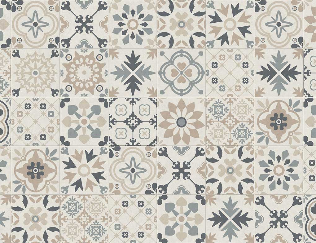 PVC Calypso Tile Beige, Grau 4m