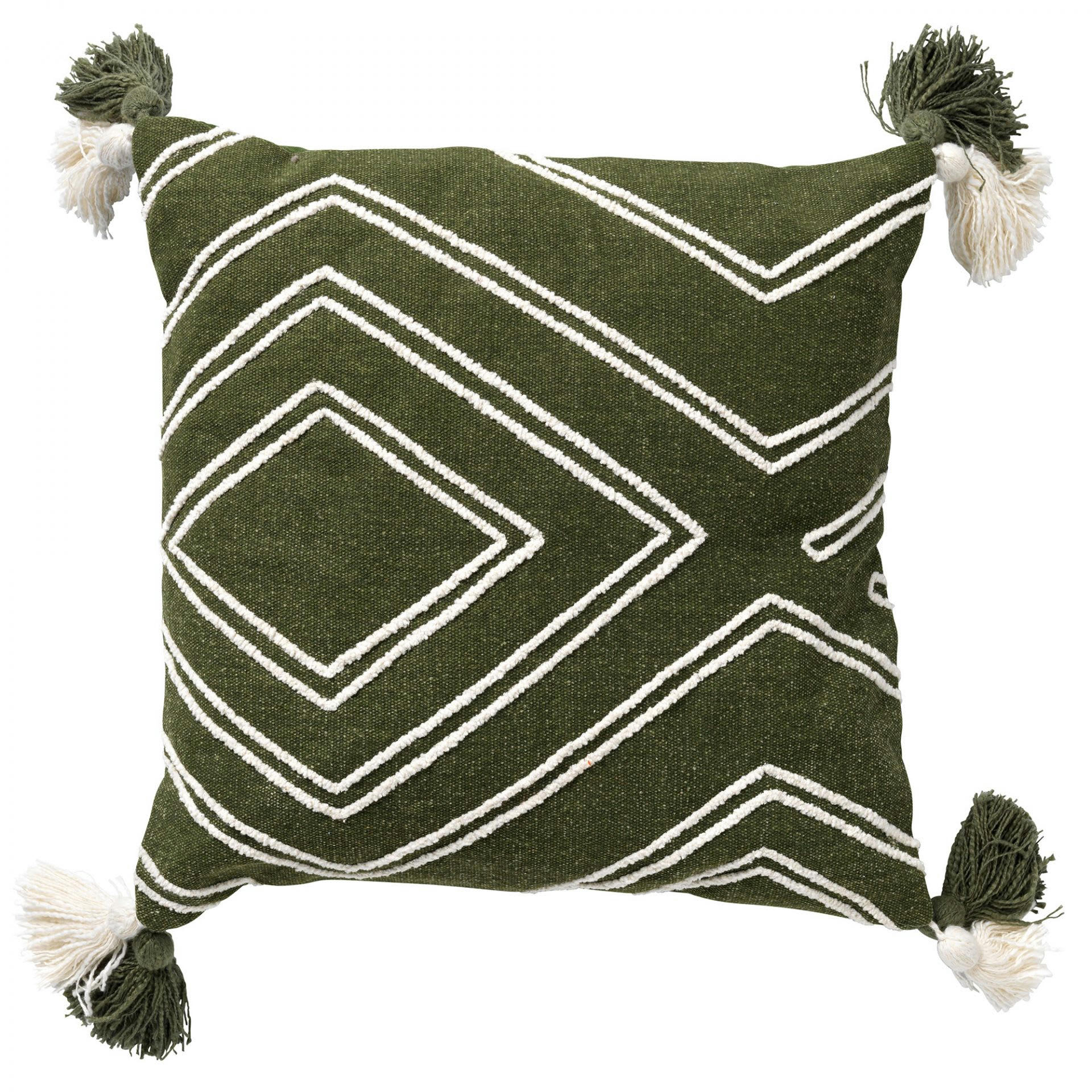 - Coussin - vert en coton 45x45 cm avec motif