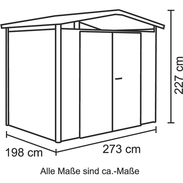 Gerätehaus »Panorama«, 9,4 m³, BxT: 257 x 177 cm