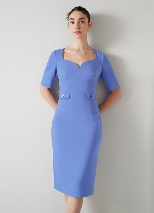Diana Blue Crepe Shift Dress