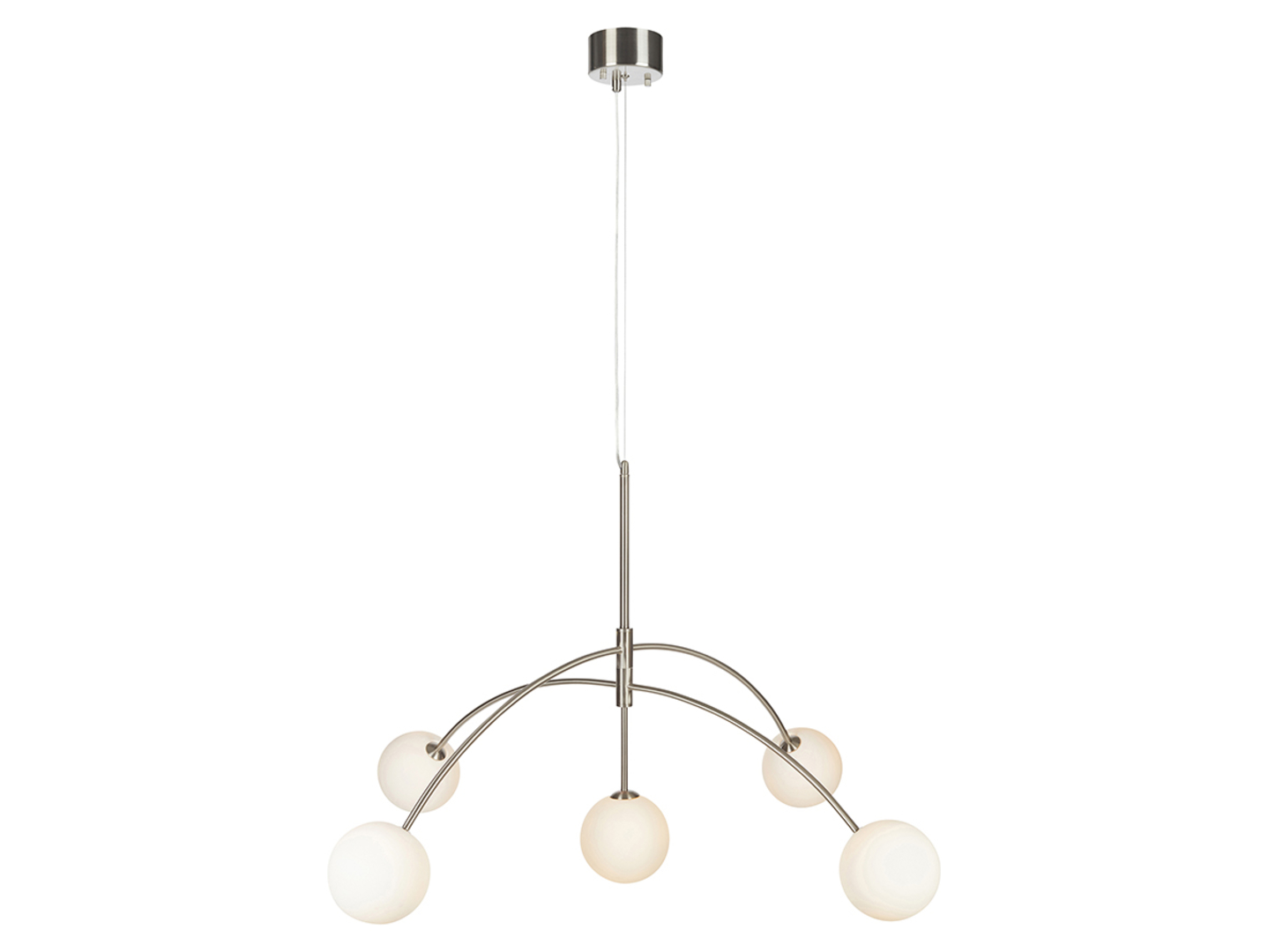 Lampa wisząca Heaven 5-punktowa metalowa srebrna