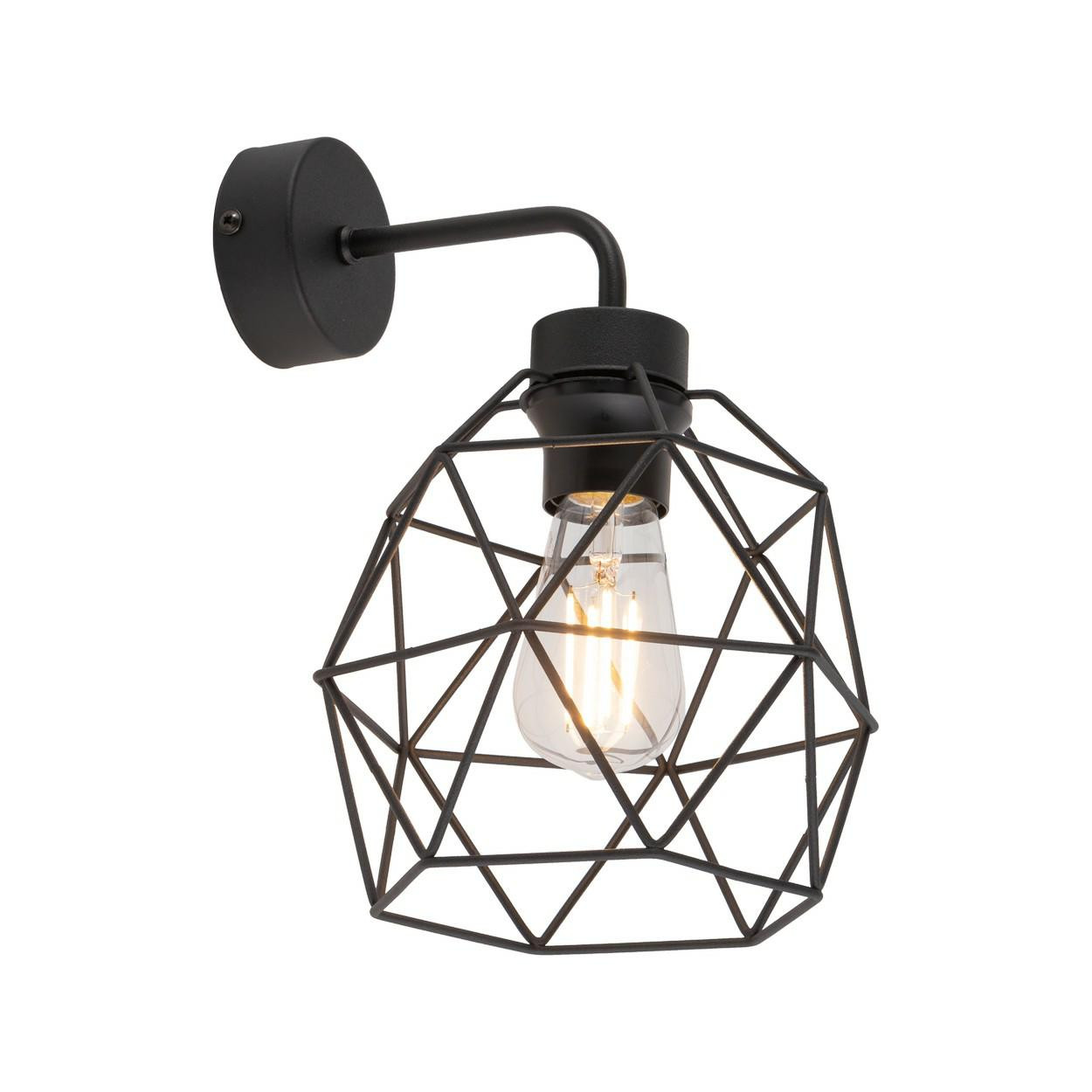 Kinkiet ścienny GALAXY Czarny 1xE27 loft druciak salon