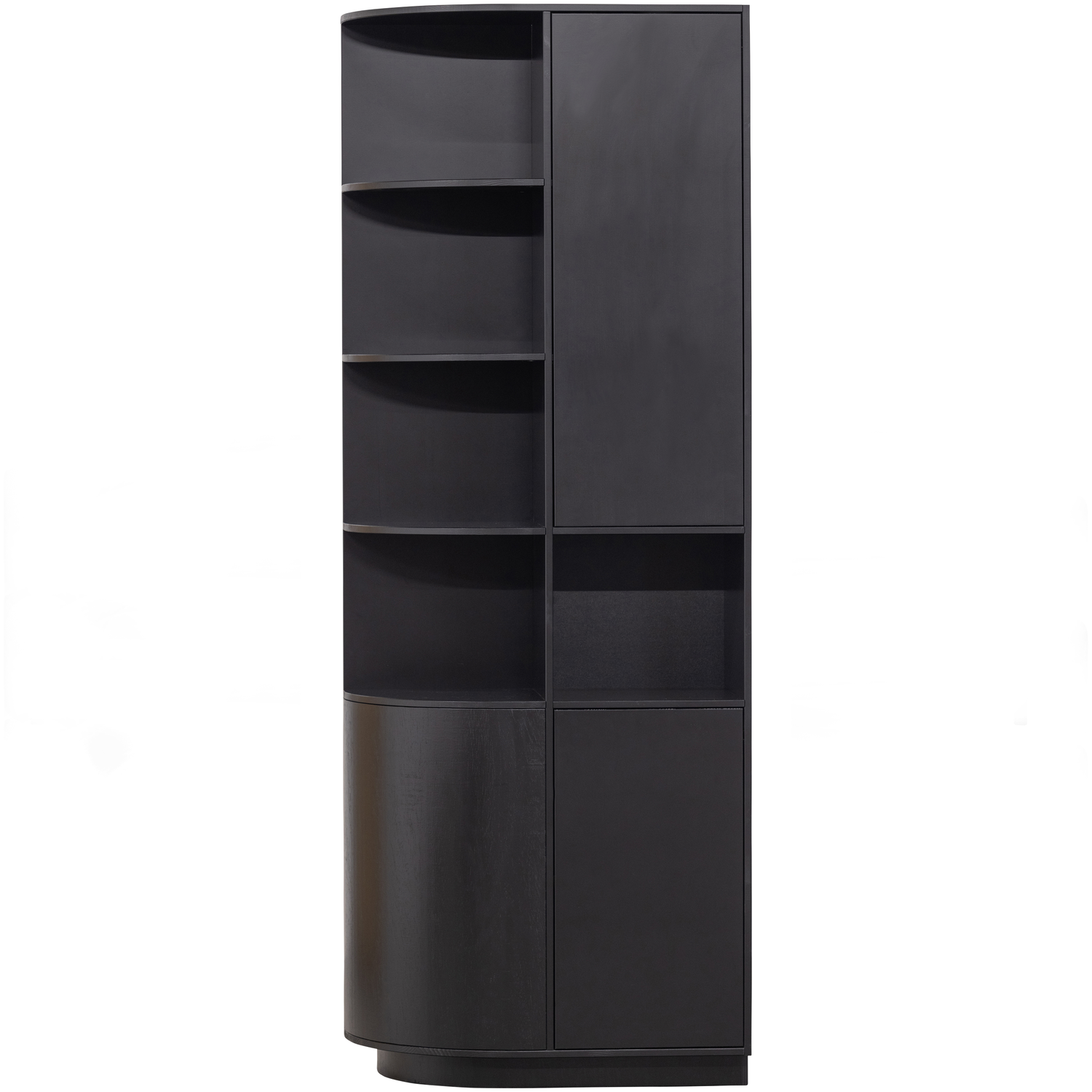 WOOOD opbergkast rond links Finca - Zwart - 210x78x40