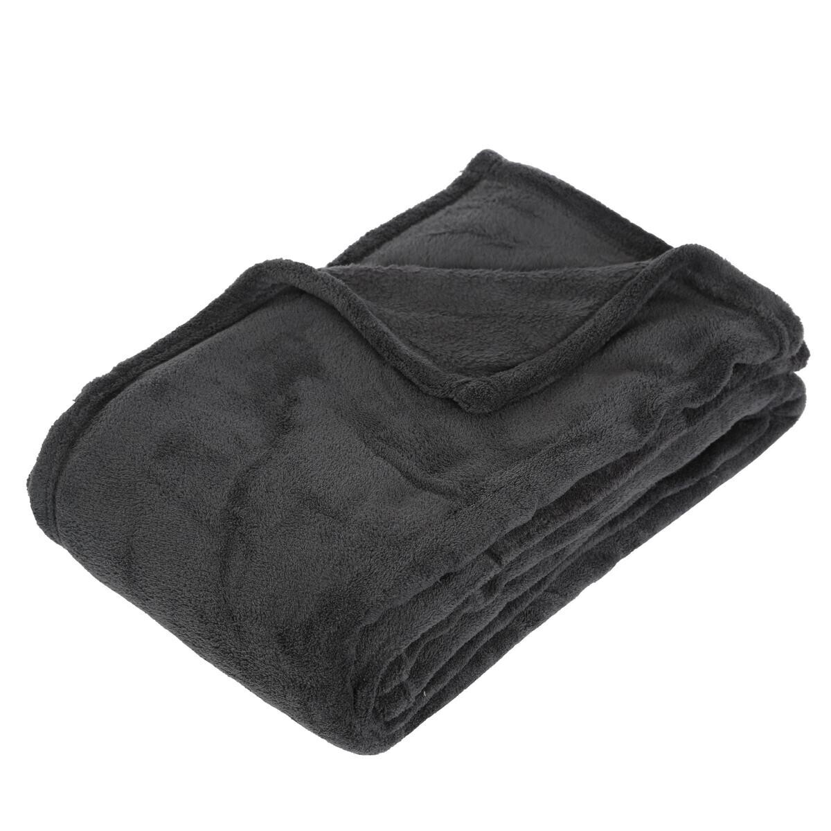 Microfibre plaid Slate grey, 130x180 cm