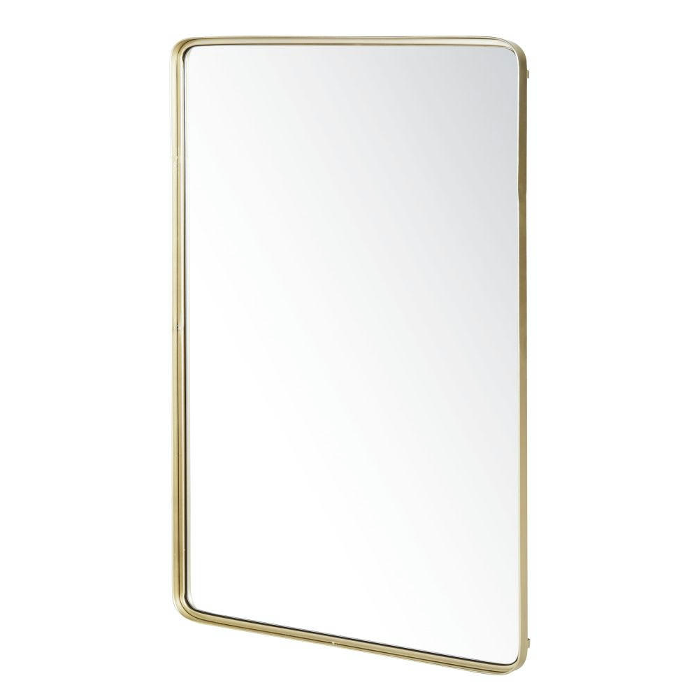 WESTON - Miroir rectangulaire bords arrondis en métal doré 75x110