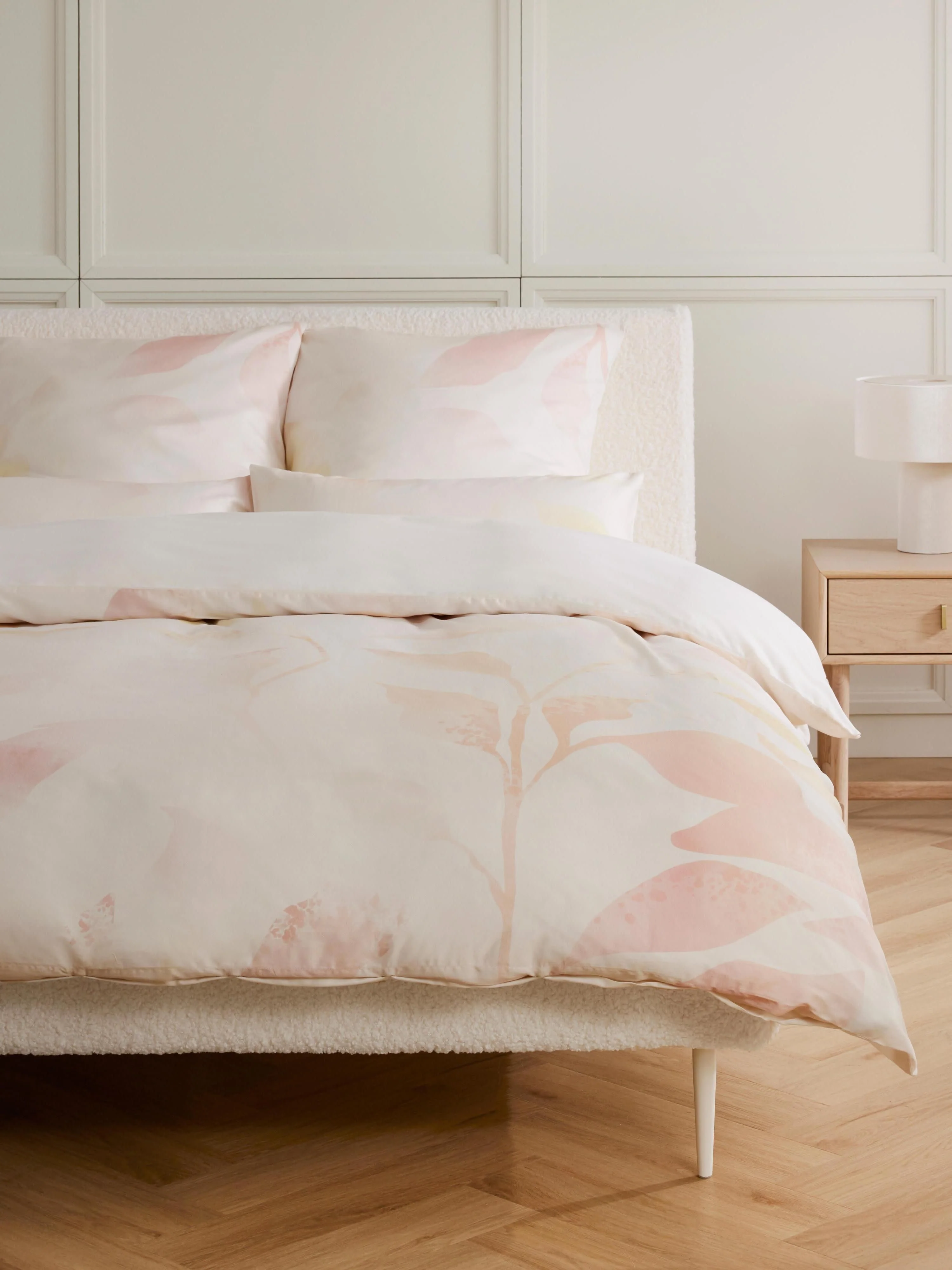 Baumwollsatin-Bettdeckenbezug Marino mit floralem Print