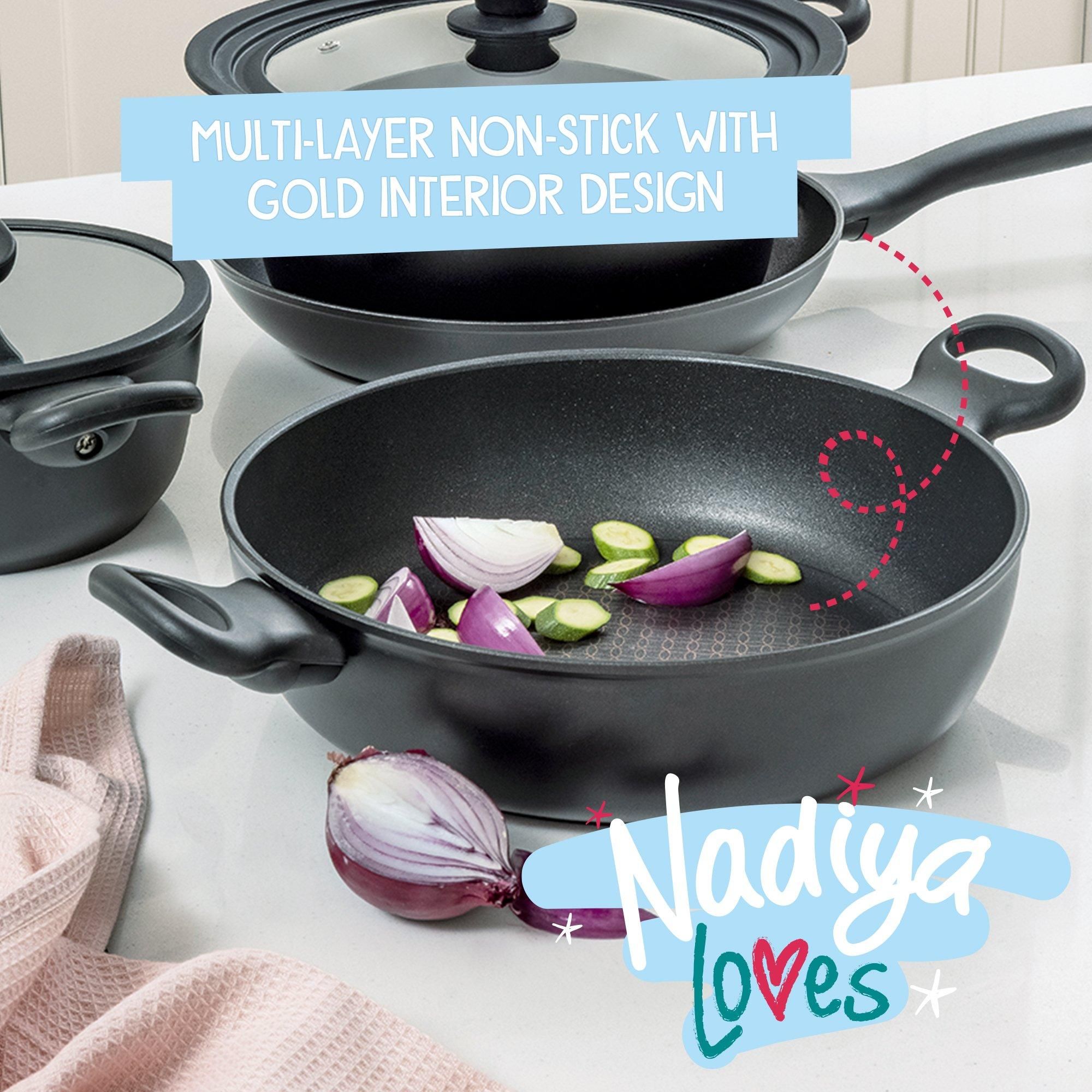 Prestige Nadiya Hussain by Prestige Non Stick Wok with Silicone Insert, 4 in 1 Pan Set, 26cm