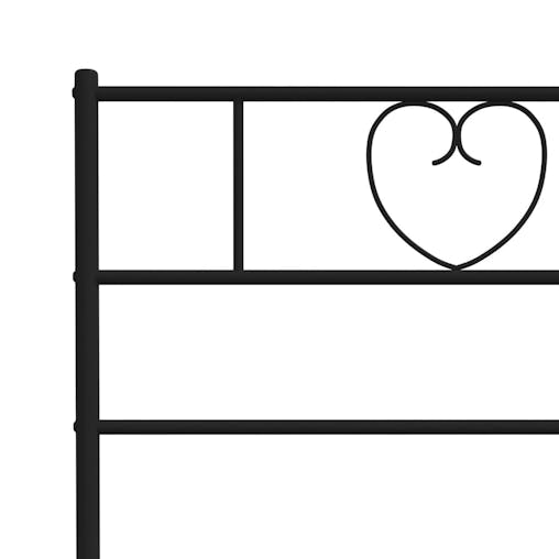 NNEVL Metal Bed Frame with Headboard Black 107x203 cm