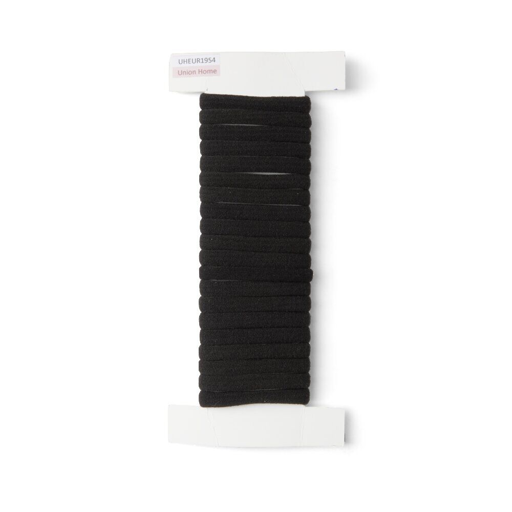 Lot de 20 élastiques à cheveux mousse polyester noir